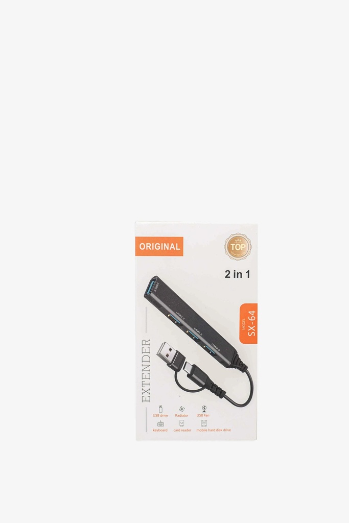 2 in 1 USB Hub - USB-C Input Connectors