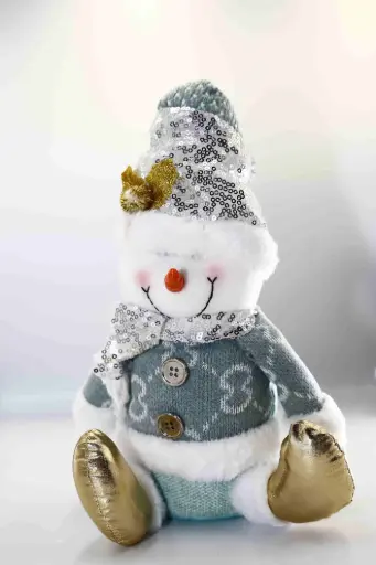 Sitting Snowman Decoration 36cm