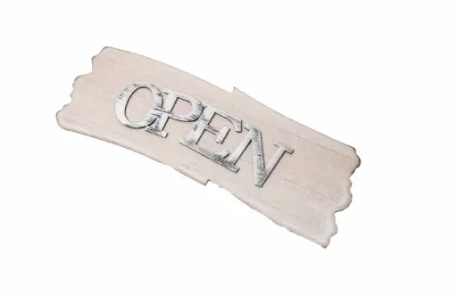 Wooden decoration open/closed